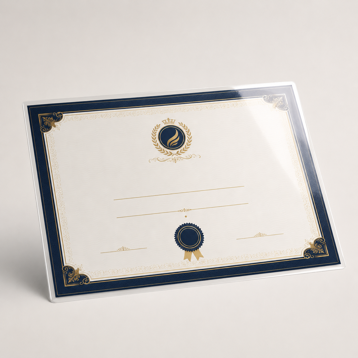 A3 certificate with clear gloss lamination hero view