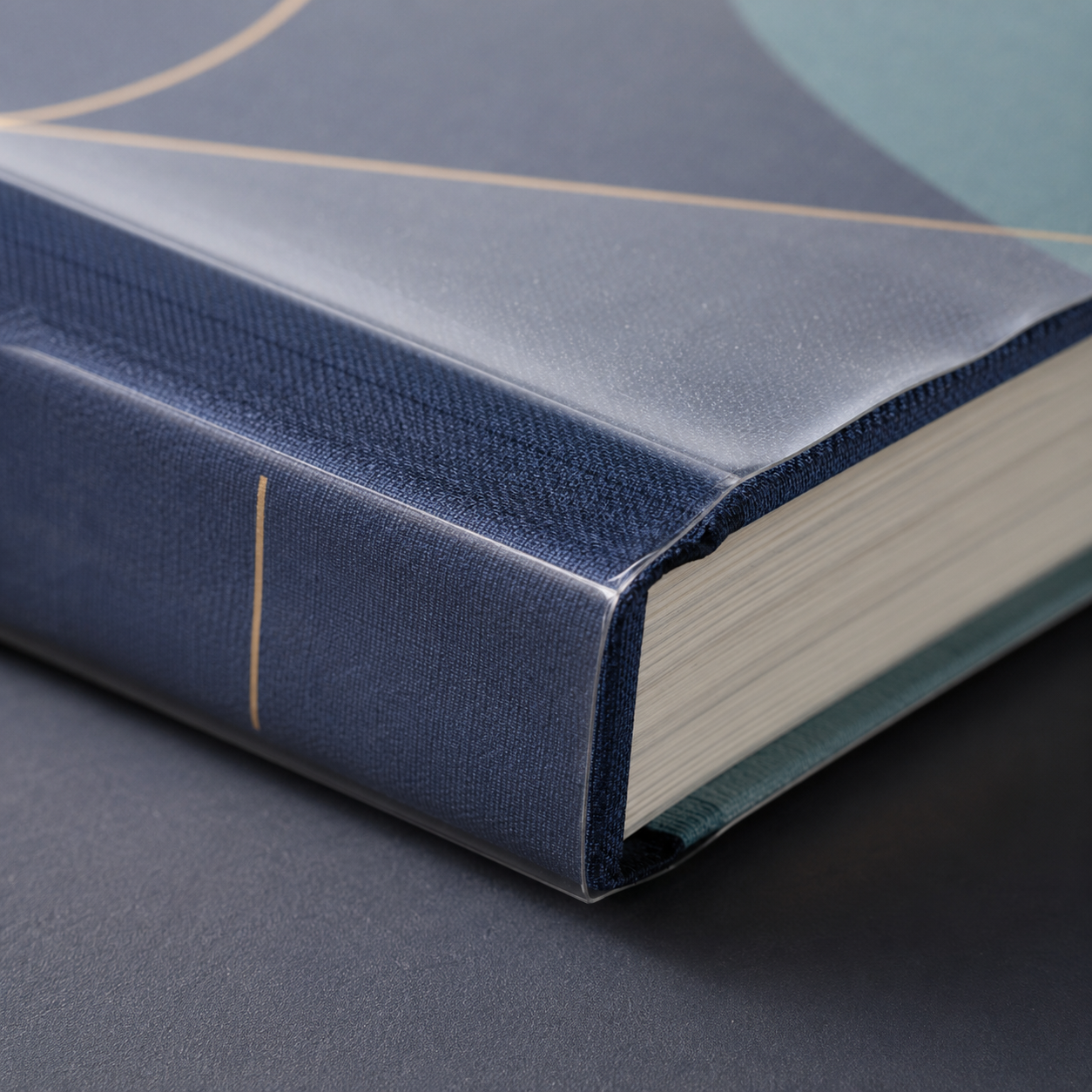 Close-up of anti-scratch lamination film and sealed book edge