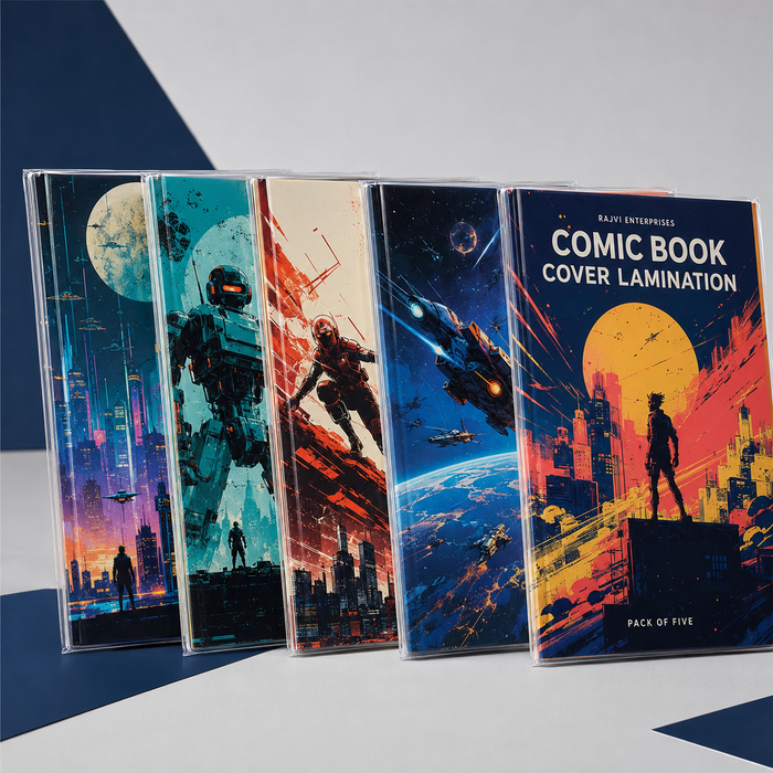 Five original comic books with premium clear cover lamination